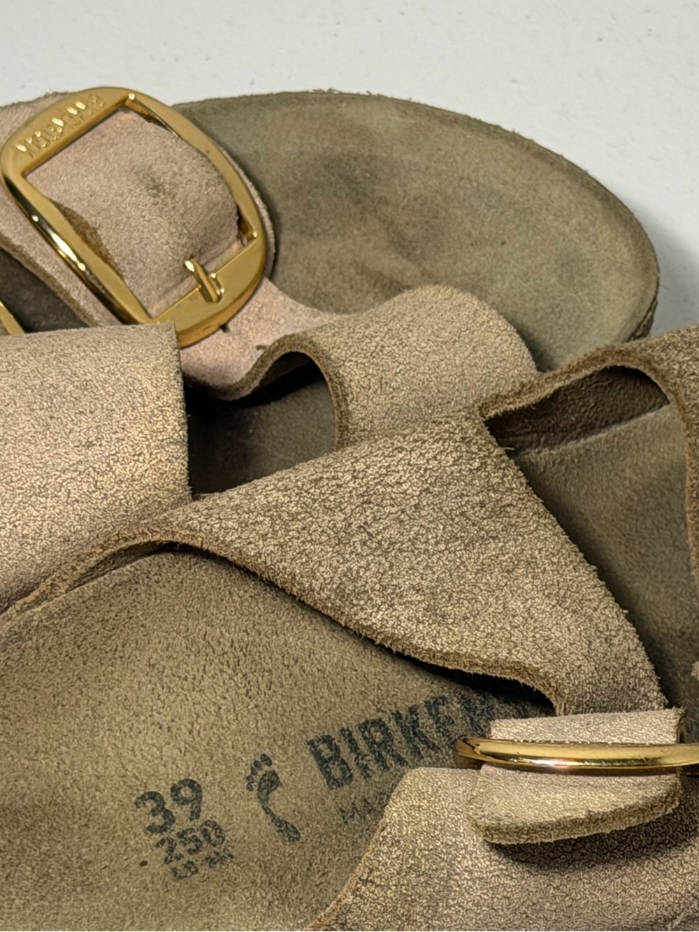 Birkenstock Arizona Big Buckle Taupe Suede Sandals Women’s 39 US 8 - Picture 6 of 8